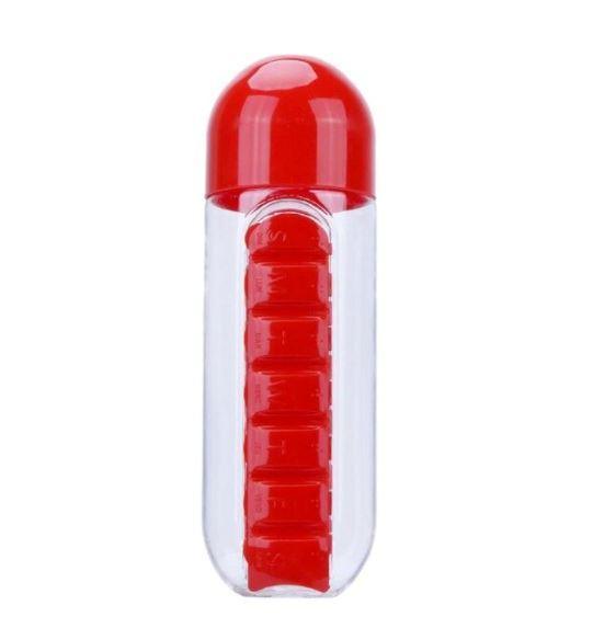 Garrafa de água com porta comprimidos - Pill Bottle 3 EM 1 (EXCLUSIVA!)